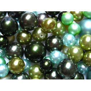 Mix tm. zelené voskové perle