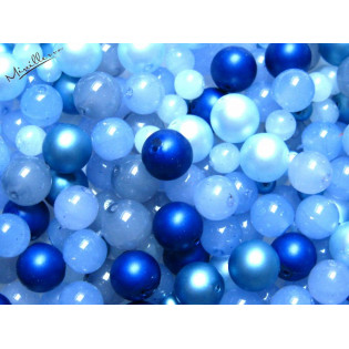 Mix sv. modrých voskových perlí
