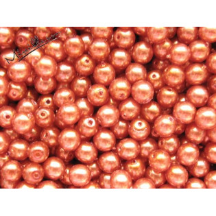 Tmavě oranžové voskové perle, 4 mm
