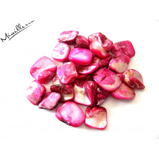 Růžové perleťové zlomky, 15x15 mm