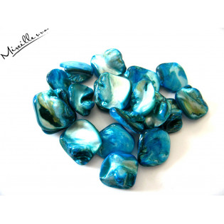 Modré perleťové zlomky, 15x15 mm