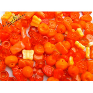 Mix oranžových korálků, 15 g