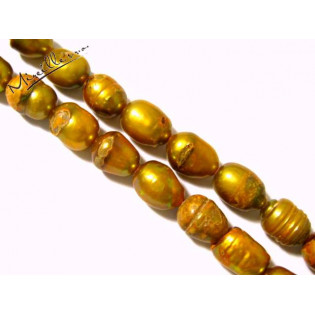 Říční perle zlaté velké, 8x7 mm
