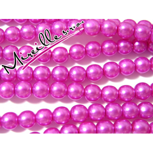 Sytě růžové voskové perle, 6 mm
