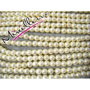 Smetanové voskové perle, 4 mm