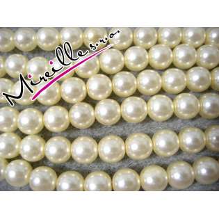 Smetanové voskové perle, 8 mm
