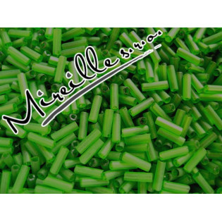 Zelený matný sekaný rokajl, 7 mm