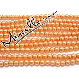 Voskové perle lososově oranžové, 4 mm