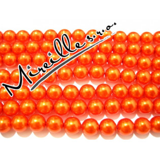 Tmavě oranžové voskové perle 6 mm