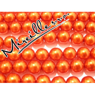 Tmavě oranžové voskové perle 8 mm