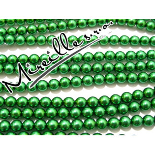 Voskové perle tmavě zelené, 4 mm