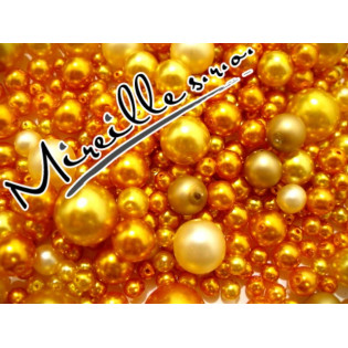 Mix oranžovo/zlatých voskových perel