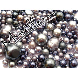 Mix šedo/modrých voskových perlí