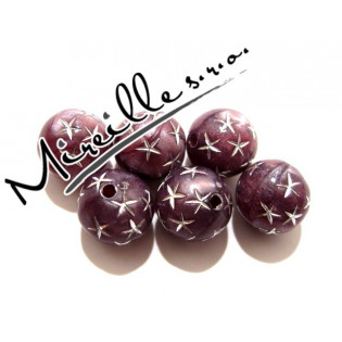 Kulička perleťově fialová se stř. hvězdami, 12 mm
