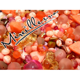 Mix růžovo/malinových mačkaných korálků, 20g