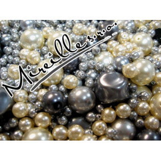 Mix voskových perlí smetanovo/šedých
