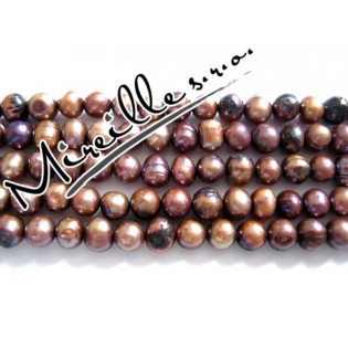 Říční perle hnědo/fialové, 5x6 mm