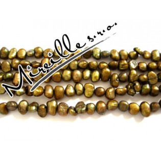 Říční perle hnědo/zlaté, 4x5 mm