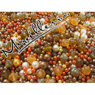 Mix voskových perlí a mačkaných jahůdek hnědo/oranžové