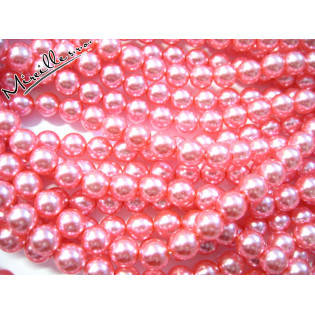 Tmavě růžové voskové perle 8 mm
