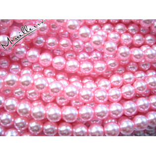 Středně růžové voskové perle, 8 mm