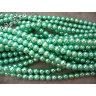 Světle zelené voskové perle, 6 mm