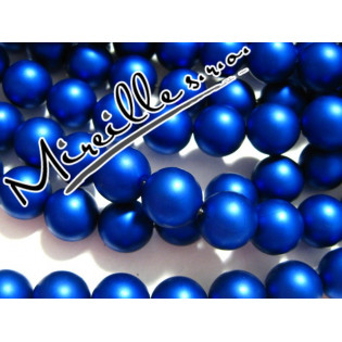 Tmavě modré lesklé voskové perle, 8 mm