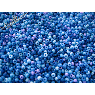 Mix rokajlových korálků v modrých plných odstínech, 2 mm