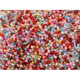 Mix rokajlových korálků různých barev do červena, 2,2 mm