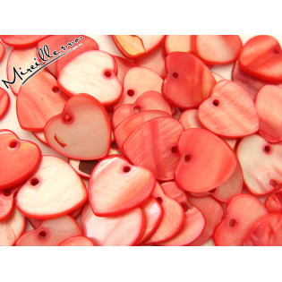 Perleťové srdíčko červené, 15x15 mm