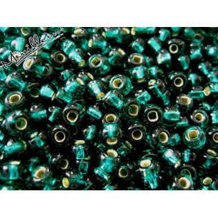 Zelené emerald rokajlové korálky stř. střed, 6,2 mm