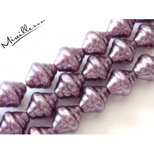 Voskové perle Ametyst fialová mušle, 8x7,5 mm