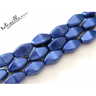 Voskové perle tm. modré dlouhé lucerny, 8x4 mm