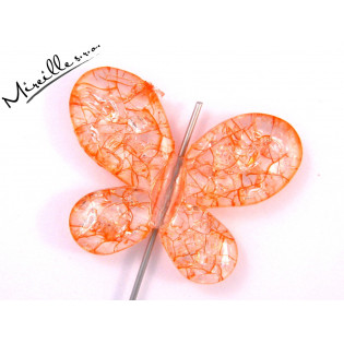 Oranžový craklovaný motýlek 31x23 mm