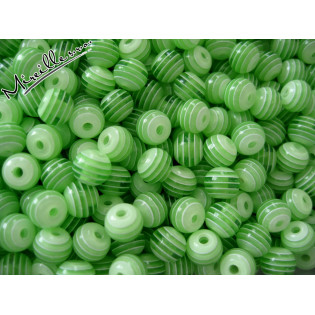 Plastové pruhované - zeleno/čiré, 8 mm