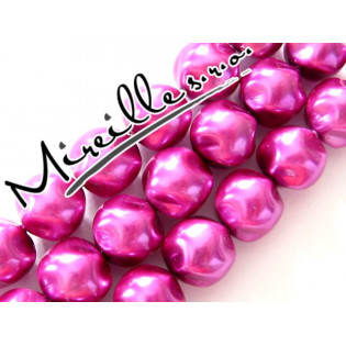 Voskové perle sytě růžové - mačkaná kulička, 8 mm
