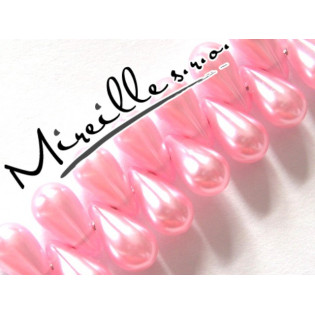 Voskové perle světle růžové kapičky, 10x6 mm