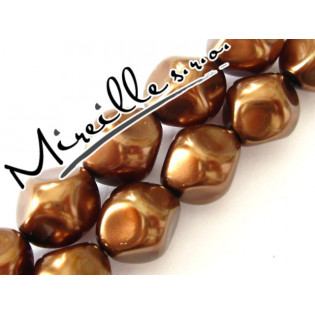 Voskové perle čokoládově hnědé, střední pyramidka, 12x10 mm