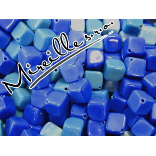 Mix kostičky modrých odstínů, 6x6 mm