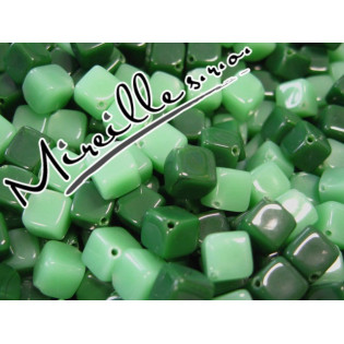 Mix kostičky zelených odstínů, 6x6 mm