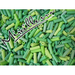 Mix sekané tyčky pastelových zelených odstínů, 7 mm