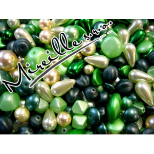 Mix matných voskových perlí odstín zelený
