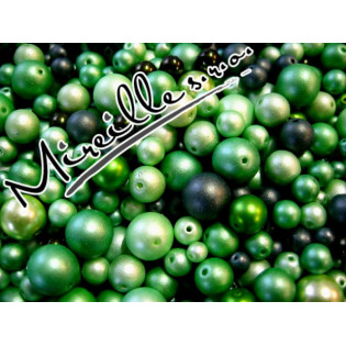 Mix matných voskových perlí odstín zelený