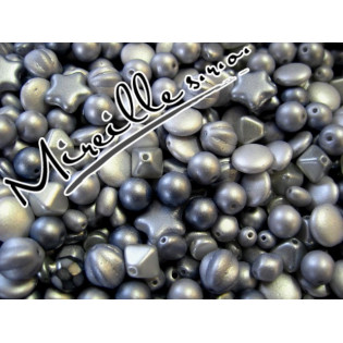 Mix matných voskových perlí odstíny šedé