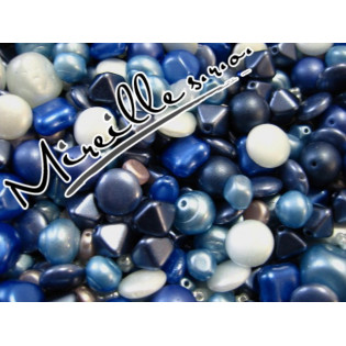 Mix matných voskových perlí odstín modrý