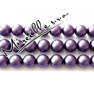 Fialové matné voskové perle, 8 mm