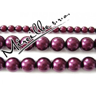Fialové voskové perle, 8 mm