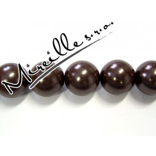 Čokoládově lesklé voskové perle, 12 mm