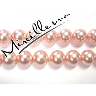 Světle růžové voskové perle, 8 mm