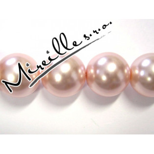 Světle růžové voskové perle, 14 mm